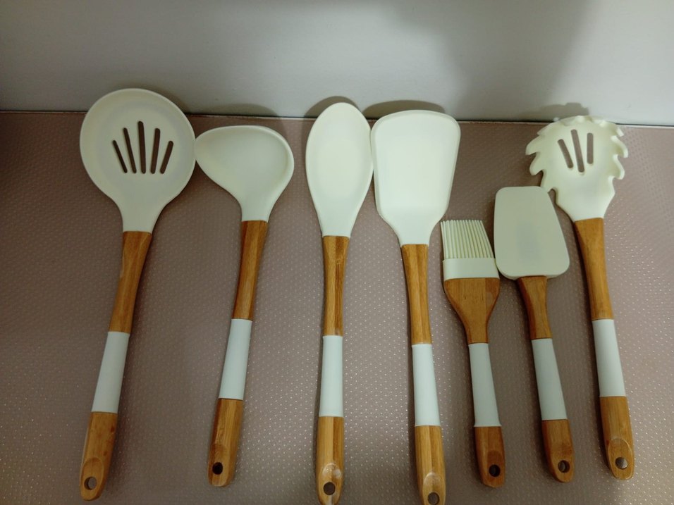 Beyaz Saplı Ahşap Mutfak Kaşık Seti - Görsel 3