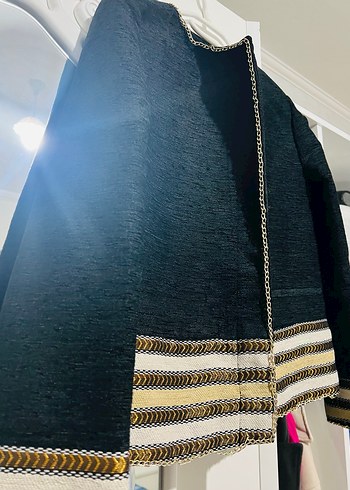 Düğmeli İşlemeli Midi Kadın Ceket - Görsel 5