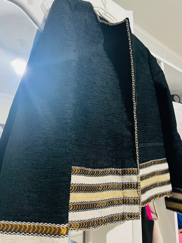 Düğmeli İşlemeli Midi Kadın Ceket - Görsel 5