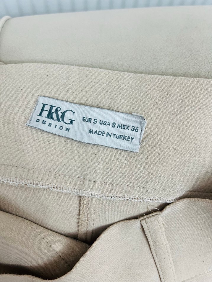 Düğmeli Beyaz Midi Kadın Kumaş Pantolon - Görsel 2