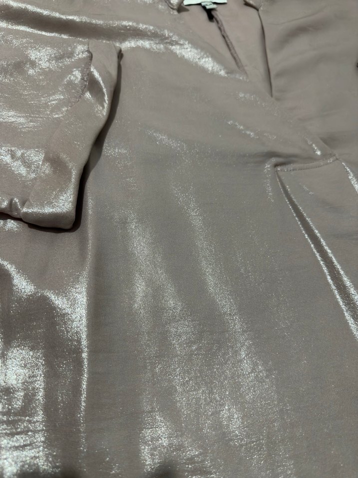 Bej V Yaka Salaş Kadın Gömlek - Görsel 4