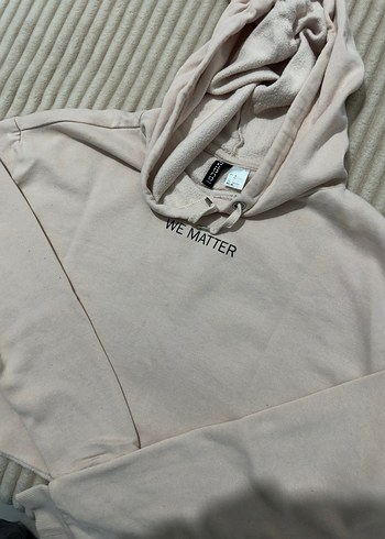 Bej Kapüşonlu Uzun Kollu Kadın Sweatshirt - Görsel 3