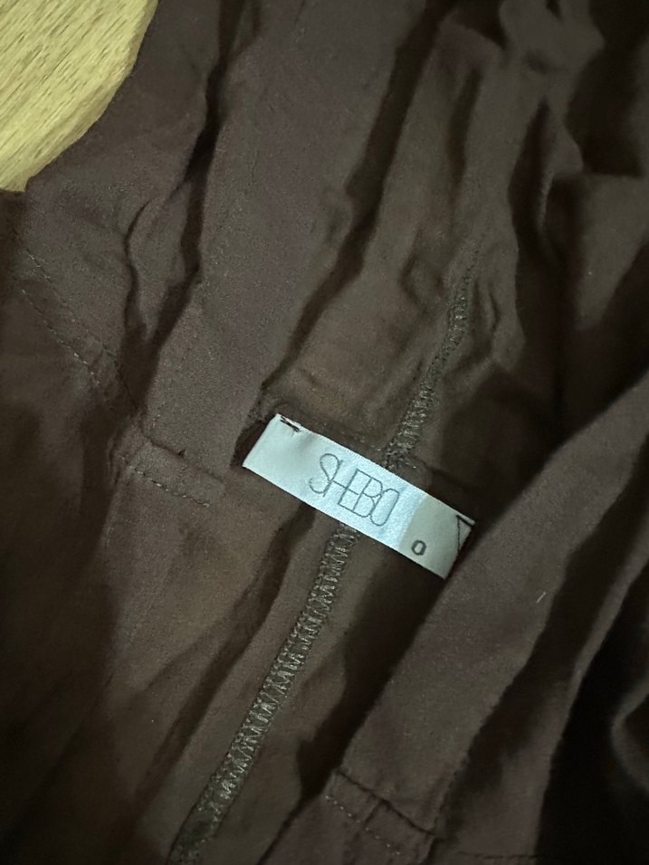 Kahverengi Kapüşonlu Kadın Keten Gömlek - Görsel 2