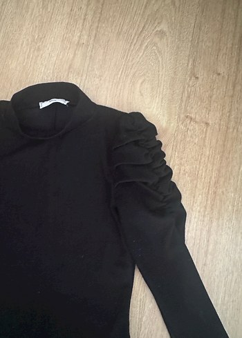 Uzun Kollu Siyah Midi Elbise - Görsel 5