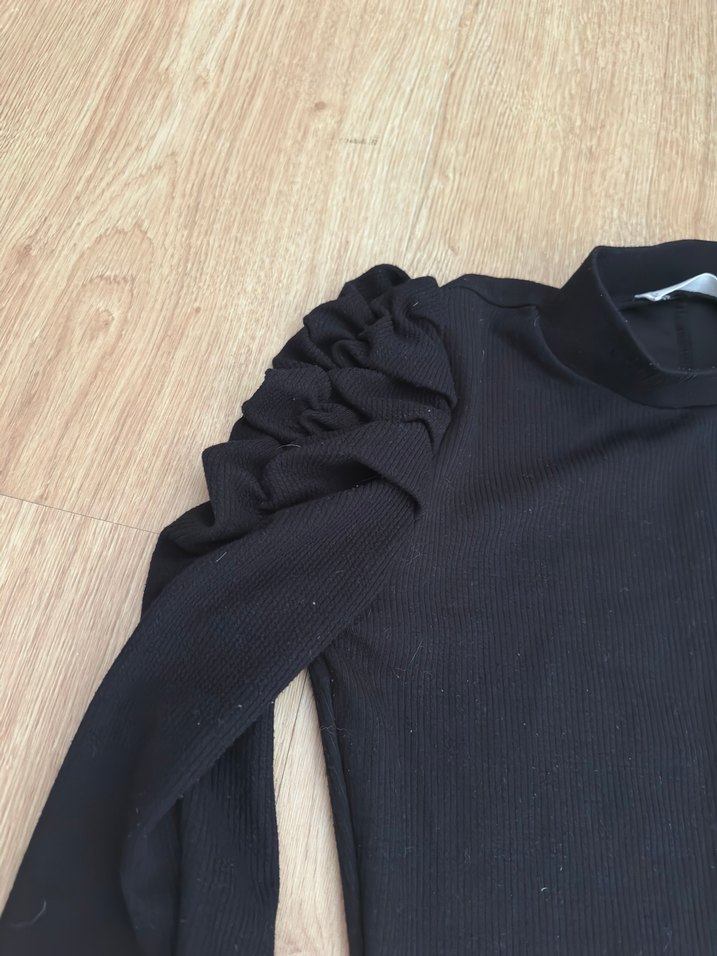 Uzun Kollu Siyah Midi Elbise - Görsel 2