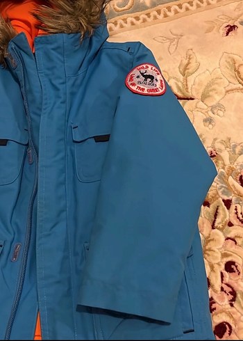 Erkek Çocuk Mavi Kürklü Mont - Görsel 3