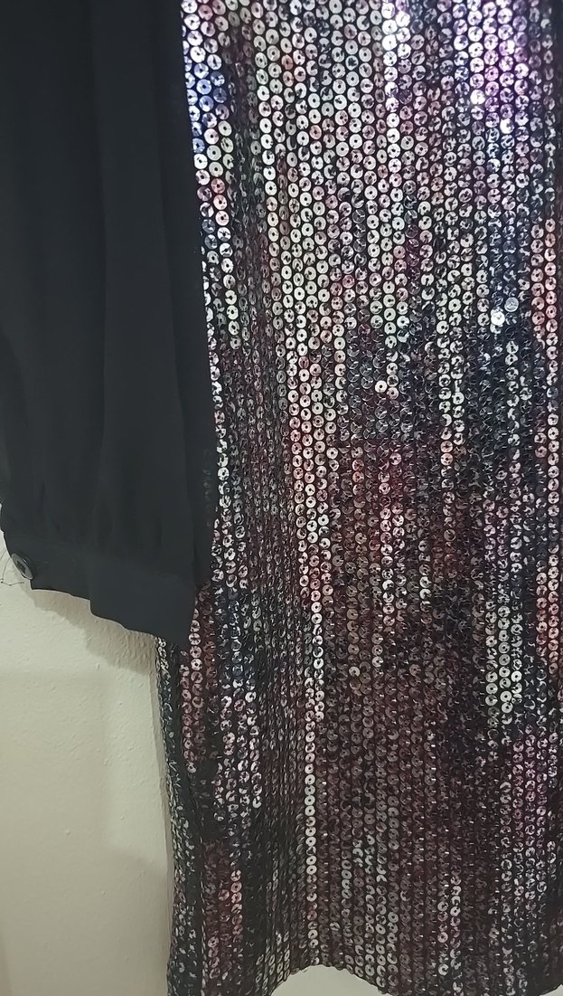 Yılan Desenli Mini Drapeli Gece Elbisesi - Görsel 2