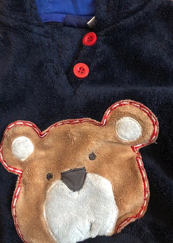 Kürklü Kapüşonlu Ayıcık Desenli Bebek Takımı - Görsel 4