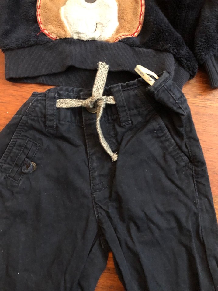 Kürklü Kapüşonlu Ayıcık Desenli Bebek Takımı - Görsel 2