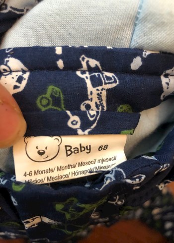 Kapüşonlu Mavi araba Baskılı Bebek kar Tulumu - Görsel 3