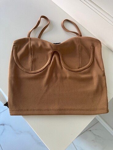 Bershka kahverengi askılı büstiyer xs beden