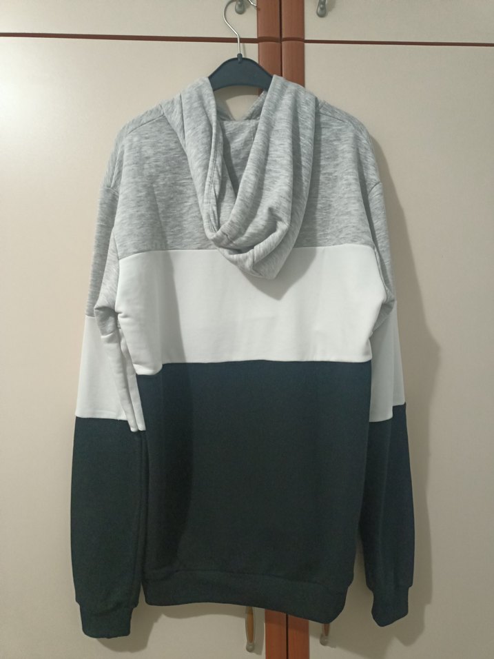 Fila Baskılı Gri Siyah  Medium Kapüşonlu Sweatshirt - Görsel 2