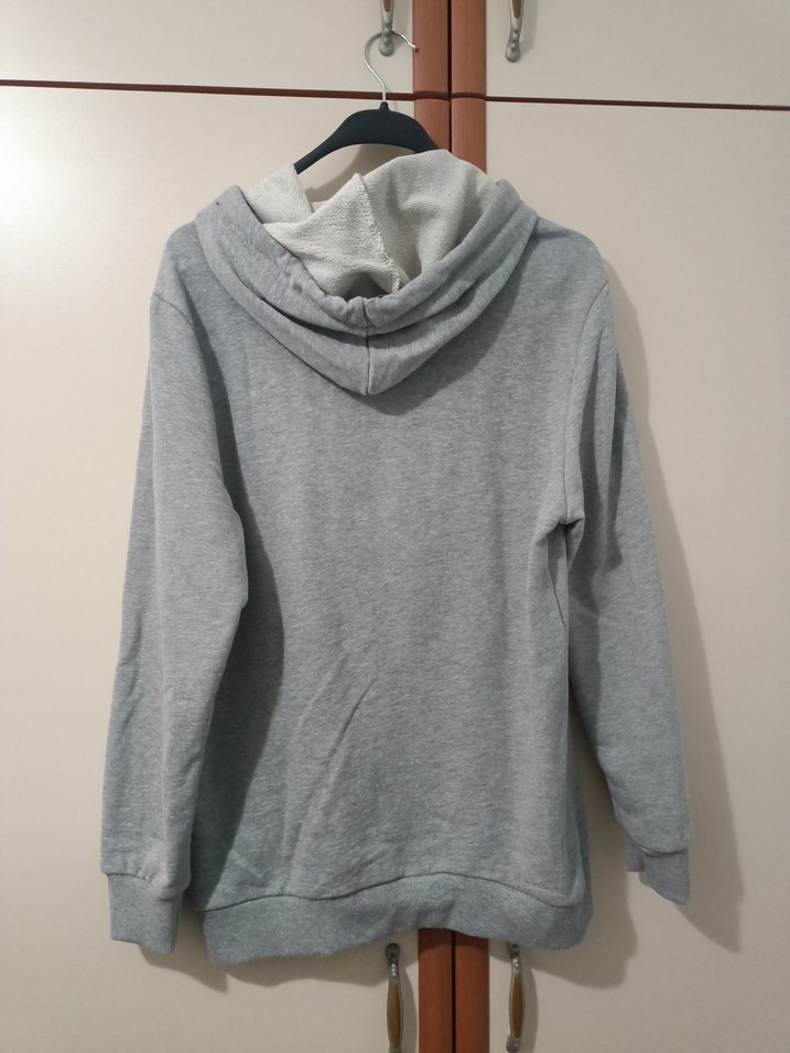 Gri Kapüşonlu Erkek Sweatshirt - Görsel 2