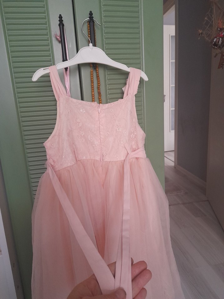 Dantel Detaylı Pembe Kız Çocuk Elbise - Görsel 2