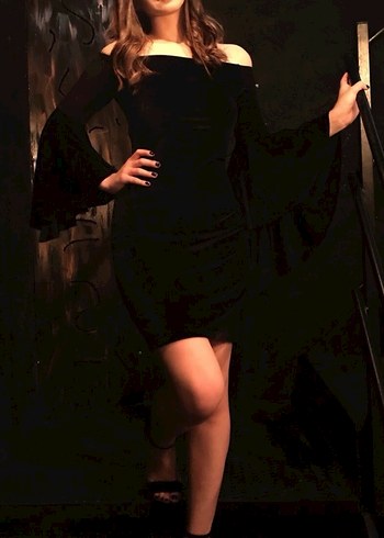 Siyah Süet Mini Elbise - Görsel 2