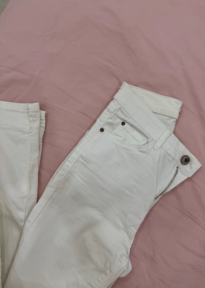 Skinny Jeans Beyaz Kot - Görsel 3