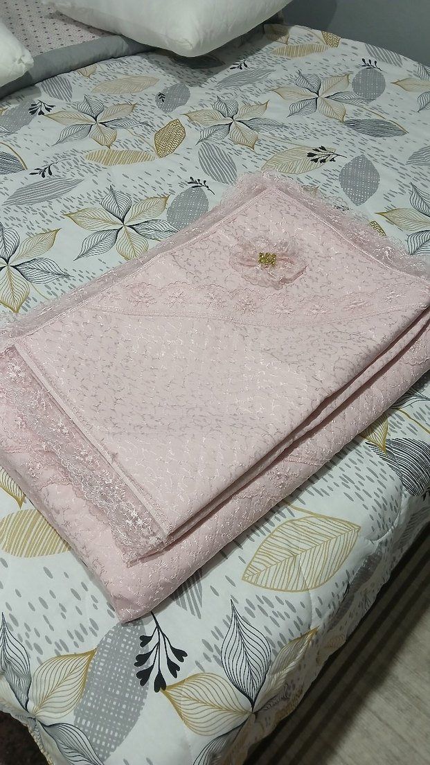 Nakışlı Pastel Pembe Yatak Örtüsü Seti - Görsel 2