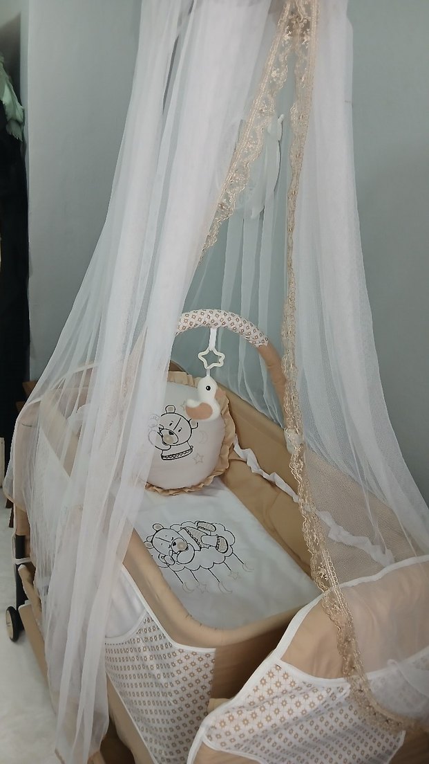 Ciciko Beyaz Bej Sepetli Beşik - Görsel 2