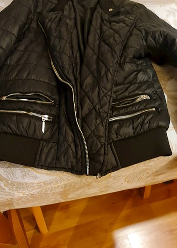 Siyah Kadın Biker Ceket - Görsel 5