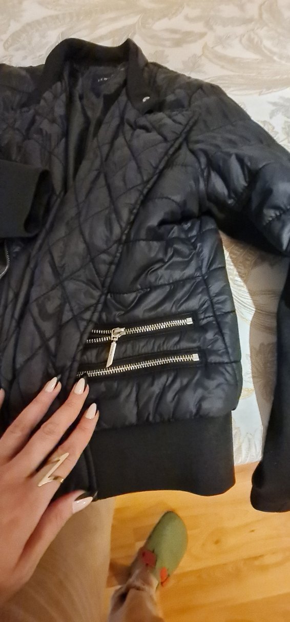 Siyah Kadın Biker Ceket - Görsel 4