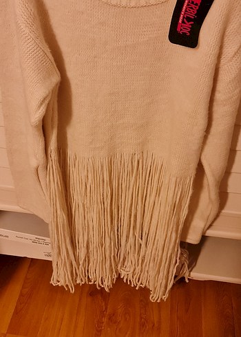 Örgü Beyaz Pamuklu Kadın Kazak - Görsel 6