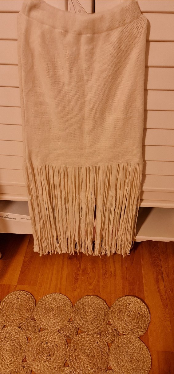 Örgü Beyaz Pamuklu Kadın Kazak - Görsel 3