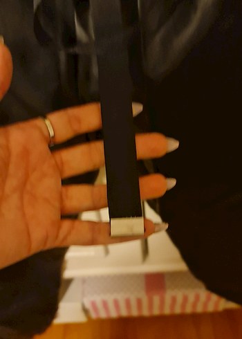 Siyah Beli Kuşaklı suni deri Rahat Kadın Pantolon - Görsel 2