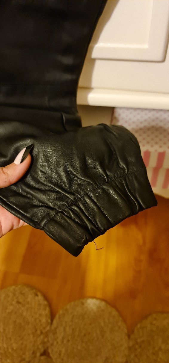 Siyah Beli Kuşaklı suni deri Rahat Kadın Pantolon - Görsel 3