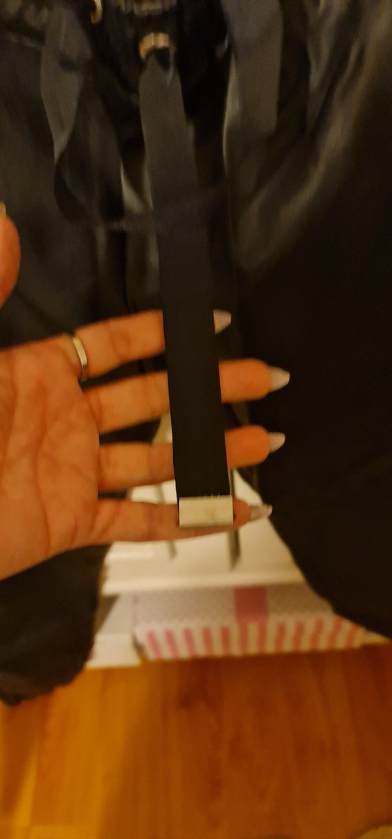 Siyah Beli Kuşaklı suni deri Rahat Kadın Pantolon - Görsel 2