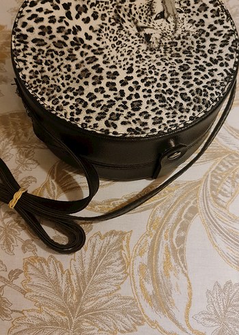 Leopar Desenli Bej Kürklü Kadın Çanta - Görsel 5