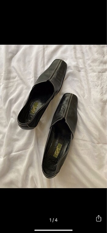 Vintage Deri Topuklu Ayakkabı
