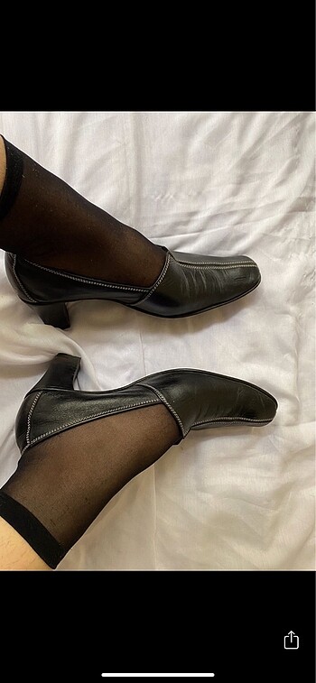 36 Beden siyah Renk Vintage Deri Topuklu Ayakkabı