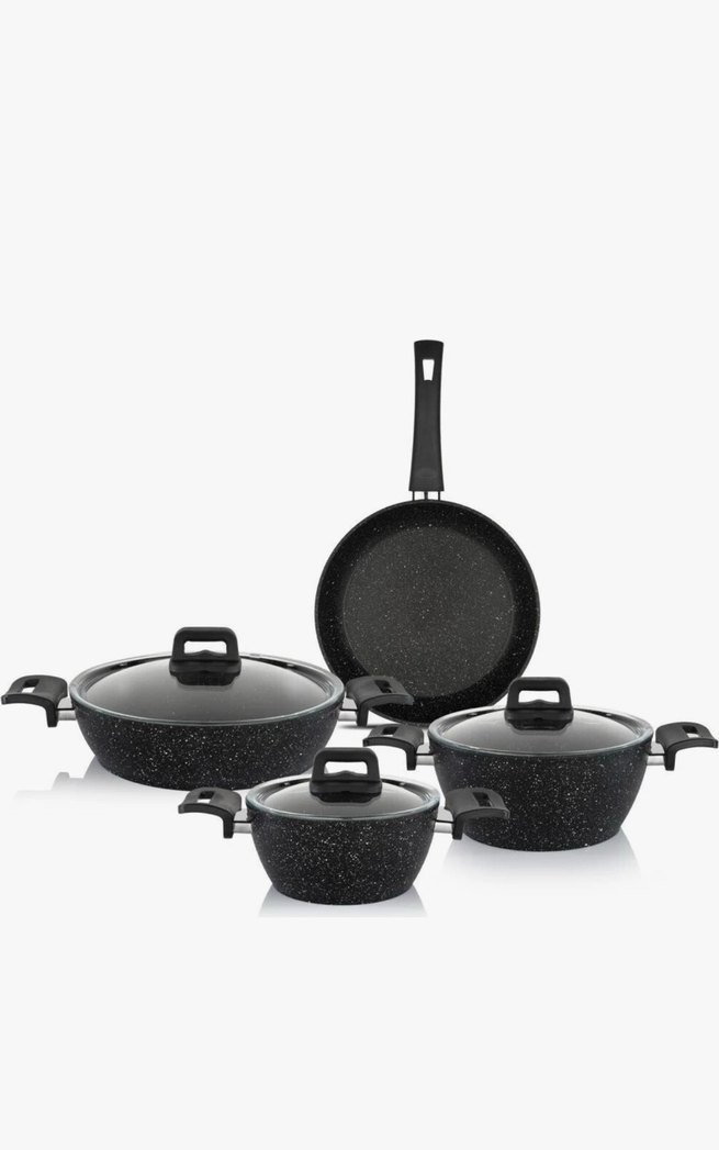Schafer Savor 7 Parça Yapışmaz Tencere Seti Siyah - Görsel 2