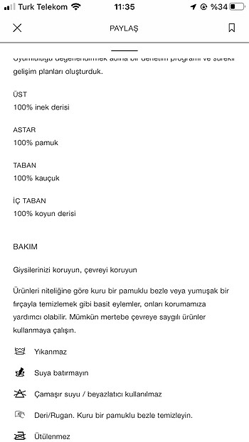 37 Beden Zara deri bot