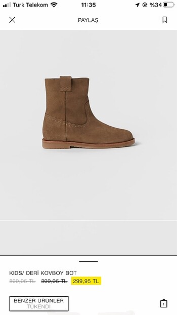 37 Beden camel Renk Zara deri bot