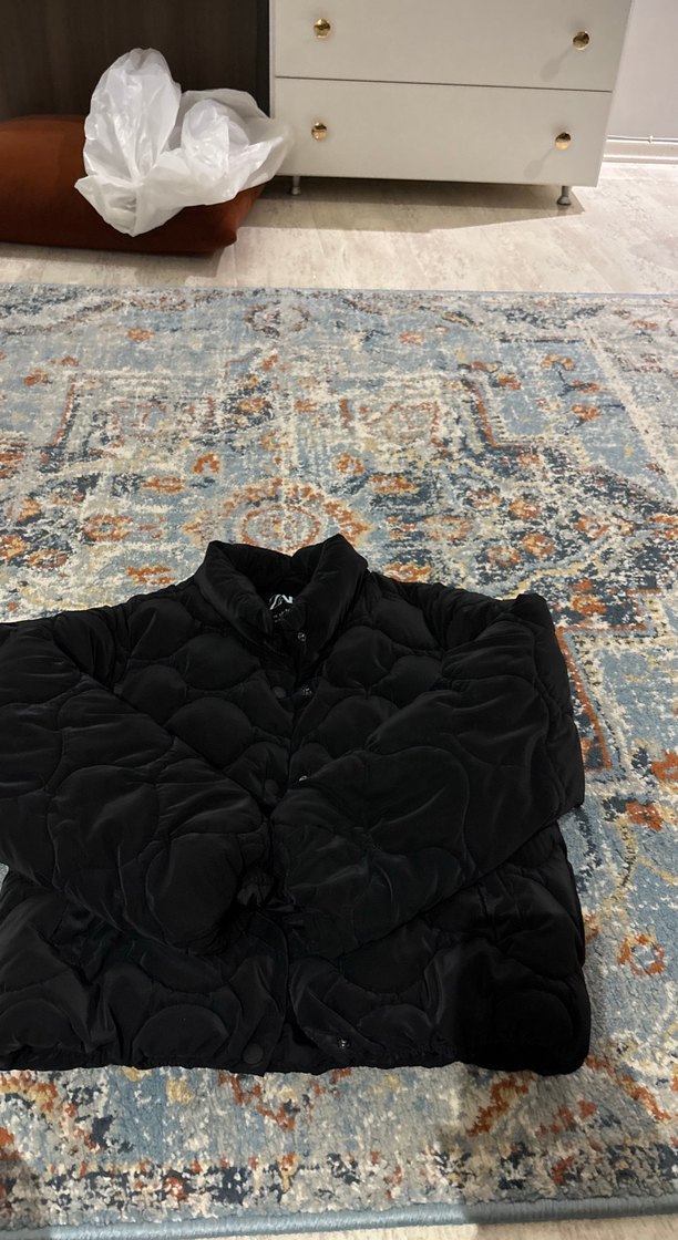 Düğmeli Siyah Kadın Ceket Midi Boy Zara - Görsel 3