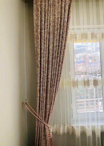 Pembe Tie-Dye Desenli Pastel Perde - Görsel 2