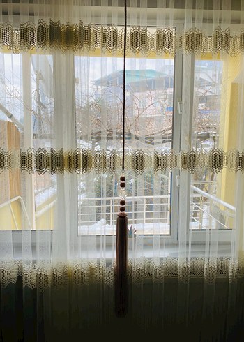 Pembe Tie-Dye Desenli Pastel Perde - Görsel 4