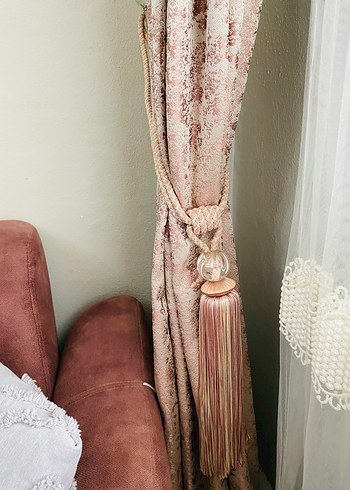 Pembe Tie-Dye Desenli Pastel Perde - Görsel 3