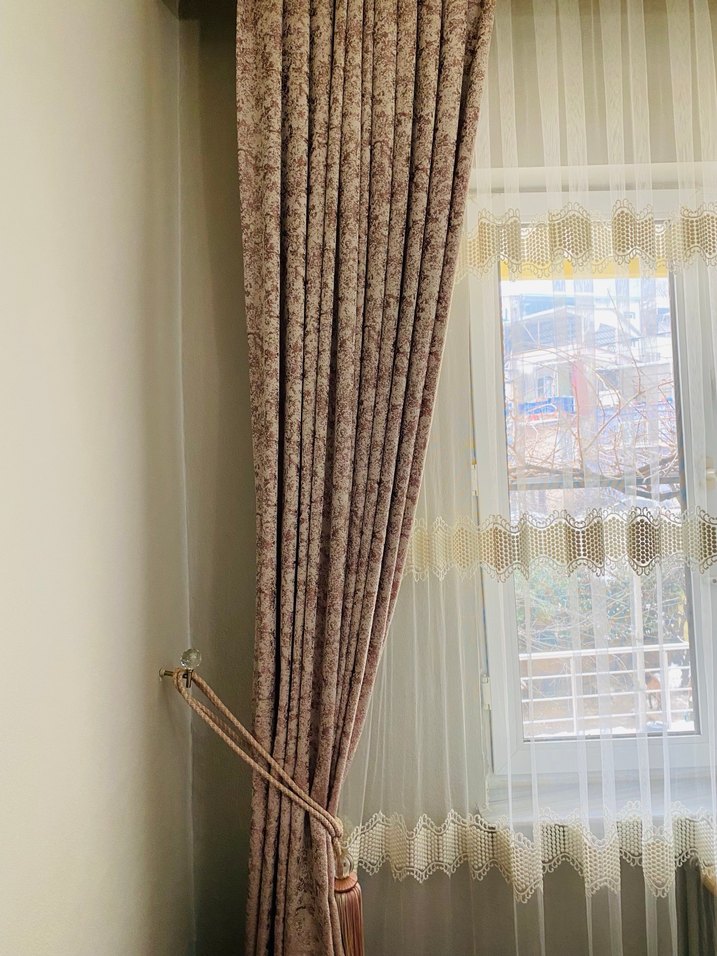 Pembe Tie-Dye Desenli Pastel Perde - Görsel 2