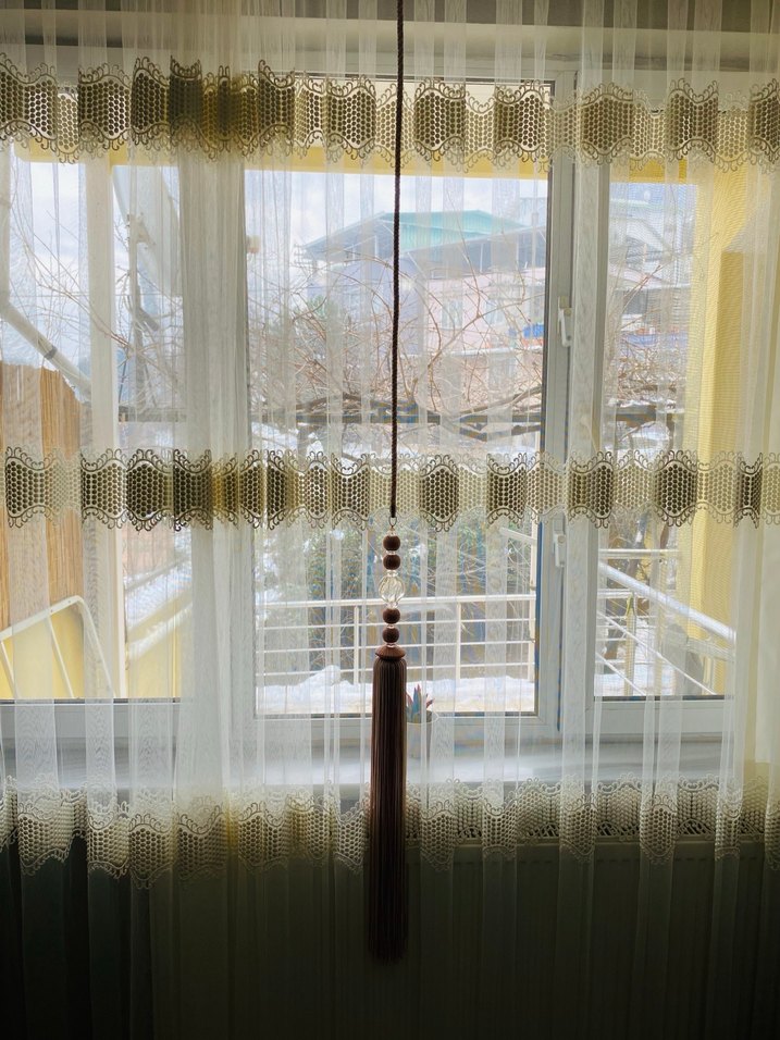 Pembe Tie-Dye Desenli Pastel Perde - Görsel 4