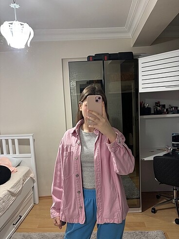 Zara Oversize Pembe Kot Ceket