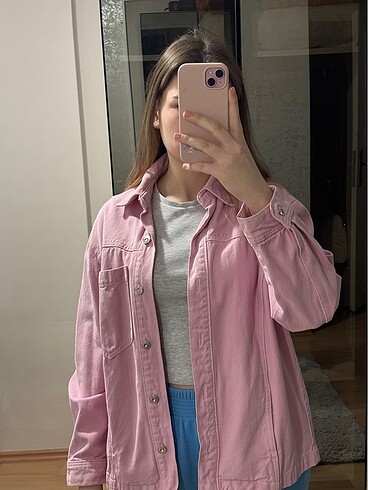 xs Beden Zara Oversize Pembe Kot Ceket