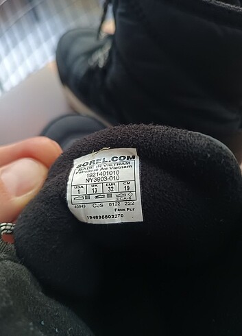 32 Beden Sorel erkek çocuk botu