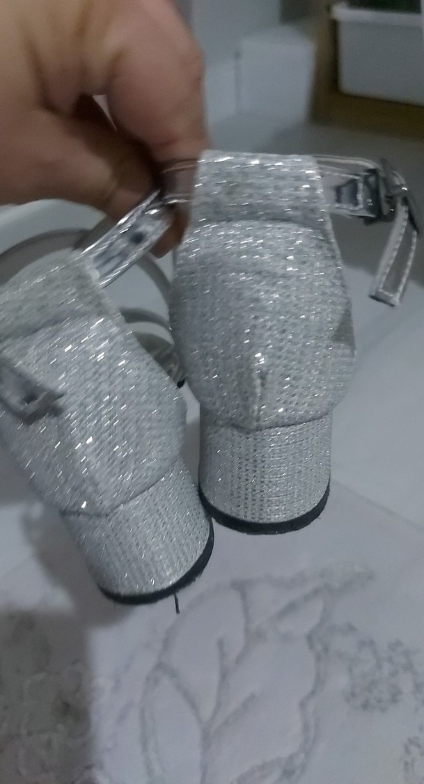 Kız Çocuk Gri sim Desenli Kemerli Ayakkabı - Görsel 2