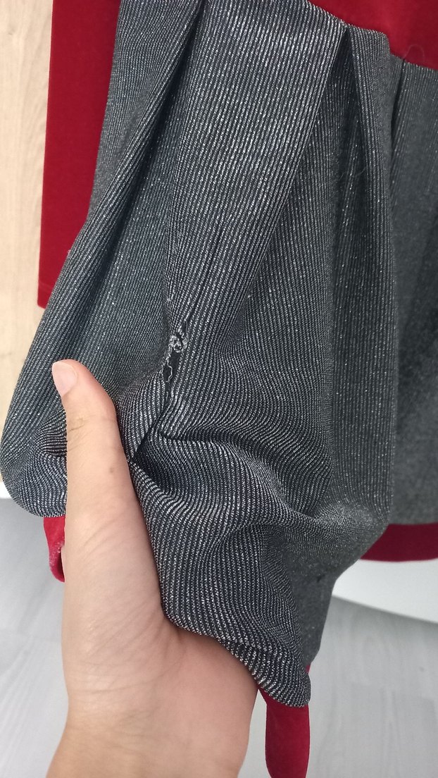 Kız Çocuk Uzun Kollu bordo Gri Elbise - Görsel 3