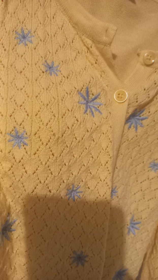 Sarı Nakışlı Kız Triko Hırka - Görsel 4