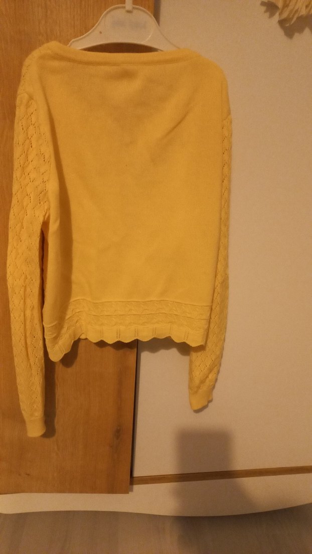 Sarı Nakışlı Kız Triko Hırka - Görsel 2