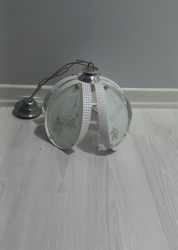 Beyaz Çiçek Desenli Sarkıt avize 
 Lamba - Görsel 3