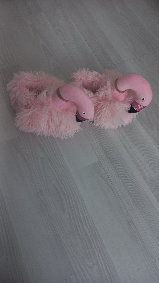 Twigy pembe Peluş Terlik panduf - Görsel 2